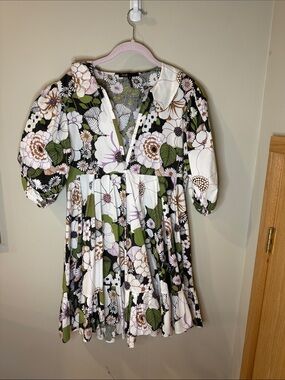 Maje' Floral Puff-Sleeve Dress